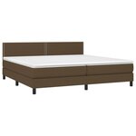 vidaXL Sommier à lattes de lit matelas et LED Marron foncé 200x200 cm