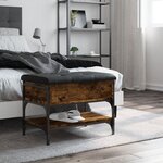 vidaXL Banc à chaussures chêne fumé 62x42x45 cm bois d'ingénierie