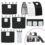 vidaXL Lit superposé sans matelas avec toboggan blanc noir 90x190 cm