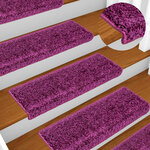 vidaXL Tapis d'escalier 20 pièces 65 x 21 x 4 cm Violet Bord rectangulaire