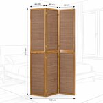 Paravent bois 3 pans bambou marron