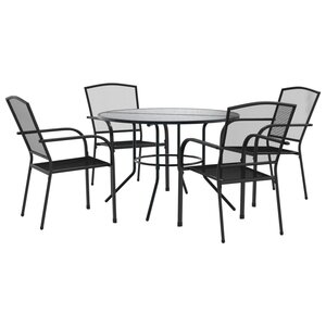 vidaXL Ensemble de chaises de jardin empilables 5 Pièces anthracite