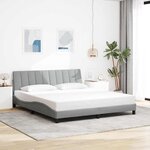 vidaXL Cadre de lit sans matelas gris clair 180x200 cm tissu