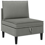 vidaXL Canapé central avec rangement Gris foncé Velours