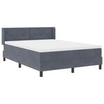 Lit à ressorts vidaXL avec matelas gris foncé 160x200 cm en velours