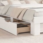 vidaXL Cadre de lit avec tiroir Blanc 140 x 200 cm Bois massif en pin