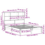 vidaXL Lit bibliothèque sans matelas 150x200 cm bois massif de pin