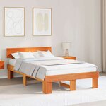 vidaXL Cadre de lit Marron cire 120 x 200 cm Bois massif en pin