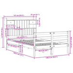 vidaXL Lit bibliothèque sans matelas blanc 135x190 cm bois pin massif