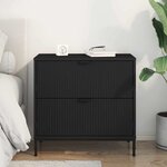 vidaXL Table de chevet Noir 63 5 x 36 x 61 cm Bois d'ingénierie
