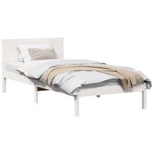 vidaXL Cadre de lit Blanc 90 x 200 cm Bois de pin massif