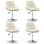 vidaXL Chaises à manger pivotantes lot de 4 Crème Velours