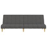 vidaXL Canapé-lit à 2 places gris foncé tissu