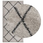vidaXL Tapis shaggy à poils longs moderne beige anthracite 100x200 cm