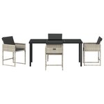vidaXL Ensemble de salle à manger de jardin 5 pièces avec coussins gris clair en rattan synthétique