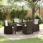 vidaXL Ensemble de salle à manger pour jardin 5 Pièces Marron polyrotin