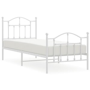 vidaXL Cadre de lit métal sans matelas avec pied de lit blanc 80x200cm