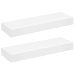 vidaXL Étagères murales avec tiroirs 2 Pièces Blanc 80 cm