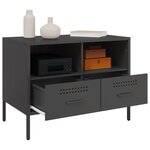 vidaXL Meubles TV 2 Pièces noir 68x39x50 5 cm acier laminé à froid