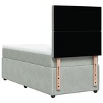 vidaXL Sommier à lattes de lit et matelas Gris clair 100x200cm Velours