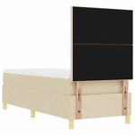 vidaXL Lit à ressorts avec tête de lit Crème 80 x 200 cm tissu