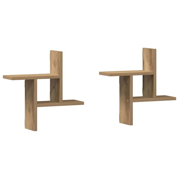 vidaXL Étagères murales 2 Pièces chêne artisanal bois d'ingénierie