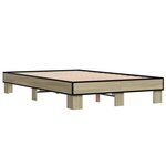 vidaXL Cadre de lit chêne sonoma 120x190 cm bois d'ingénierie et métal