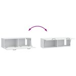 vidaXL Meuble TV mural Blanc 98 x 31 x 30 cm Bois d'ingénierie