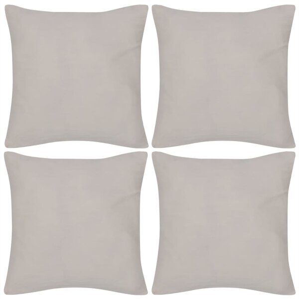 vidaXL Housses de coussin Coton 4 Pièces Beige 40x40 cm