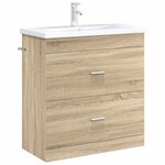 vidaXL Meuble sous lavabo de salle de bain Chêne Sonoma