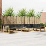 vidaXL Ensemble de canapés d'extérieur 11 Pièces Blanc et anthracite