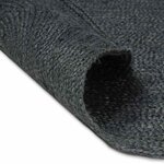 vidaXL Tapis de surface ovale Noir 205 x 305 cm Jute