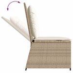 vidaXL Banc de jardin avec coussin Beige Poly rotin
