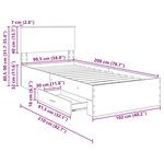vidaXL Cadre de lit Gris Sonoma 100 x 200 cm Bois d'ingénierie