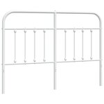 vidaXL Tête de lit de remplacement métal blanc 140 cm