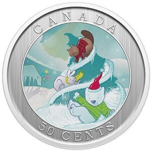 Pièce de monnaie en Cupronickel 50 Cents g 12.3 Millésime 2025 WHIMSICAL HOLIDAY TREE