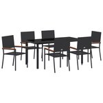 vidaXL Ensemble de salle à manger de jardin de 7 pièces en poly rattan noir