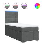 vidaXL Sommier à lattes de lit avec matelas Gris foncé 80x200 cm Tissu