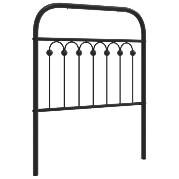 vidaXL Tête de lit de remplacement métal noir 80 cm