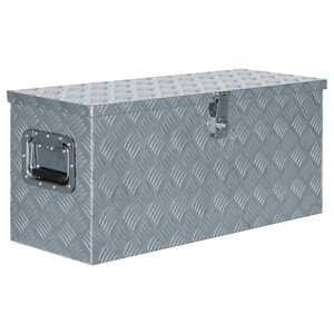 vidaXL Boîte en aluminium 80 x 30 x 35 cm Argenté
