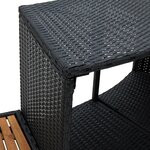 vidaXL Contour pour spa Noir Poly rotin et bois d'acacia massif