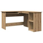 vidaXL Bureau d'angle chêne artisanal 120x140x75 cm bois d'ingénierie