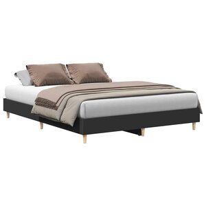 vidaXL Cadre de lit sans matelas noir 150x200 cm bois d'ingénierie