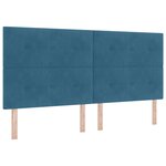 Lit à ressorts vidaXL avec matelas et LED Bleu foncé 200x200 cm Velours