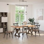 vidaXL Table à manger avec bord vivant 200x100x74 cm bois massif chêne