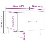 vidaXL Tables basses 2 Pièces sonoma gris 50x50x40 cm bois d'ingénierie