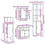 vidaXL Ensemble de mobilier de salle de bain Autre 4 Pièces Chêne sonoma