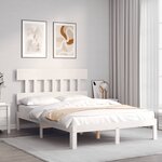 vidaXL Cadre de lit sans matelas blanc 140x190 cm bois de pin massif