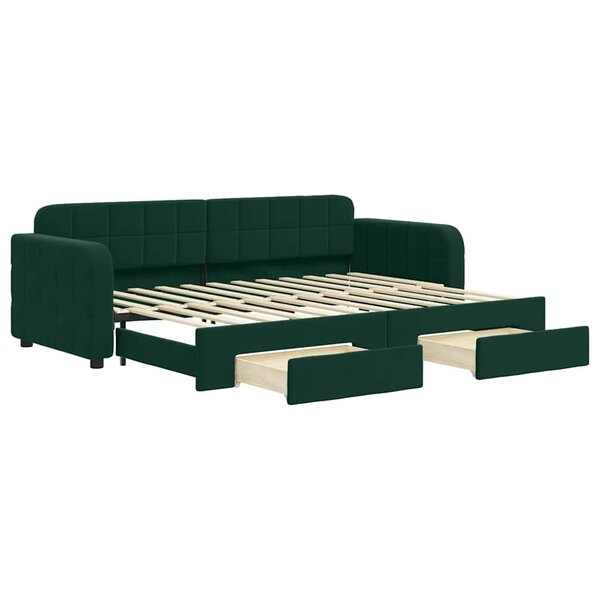 vidaXL Lit de jour avec gigogne et tiroirs sans matelas 80x200 cm