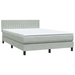 vidaXL Sommier à lattes de lit et matelas gris clair 160x210cm velours